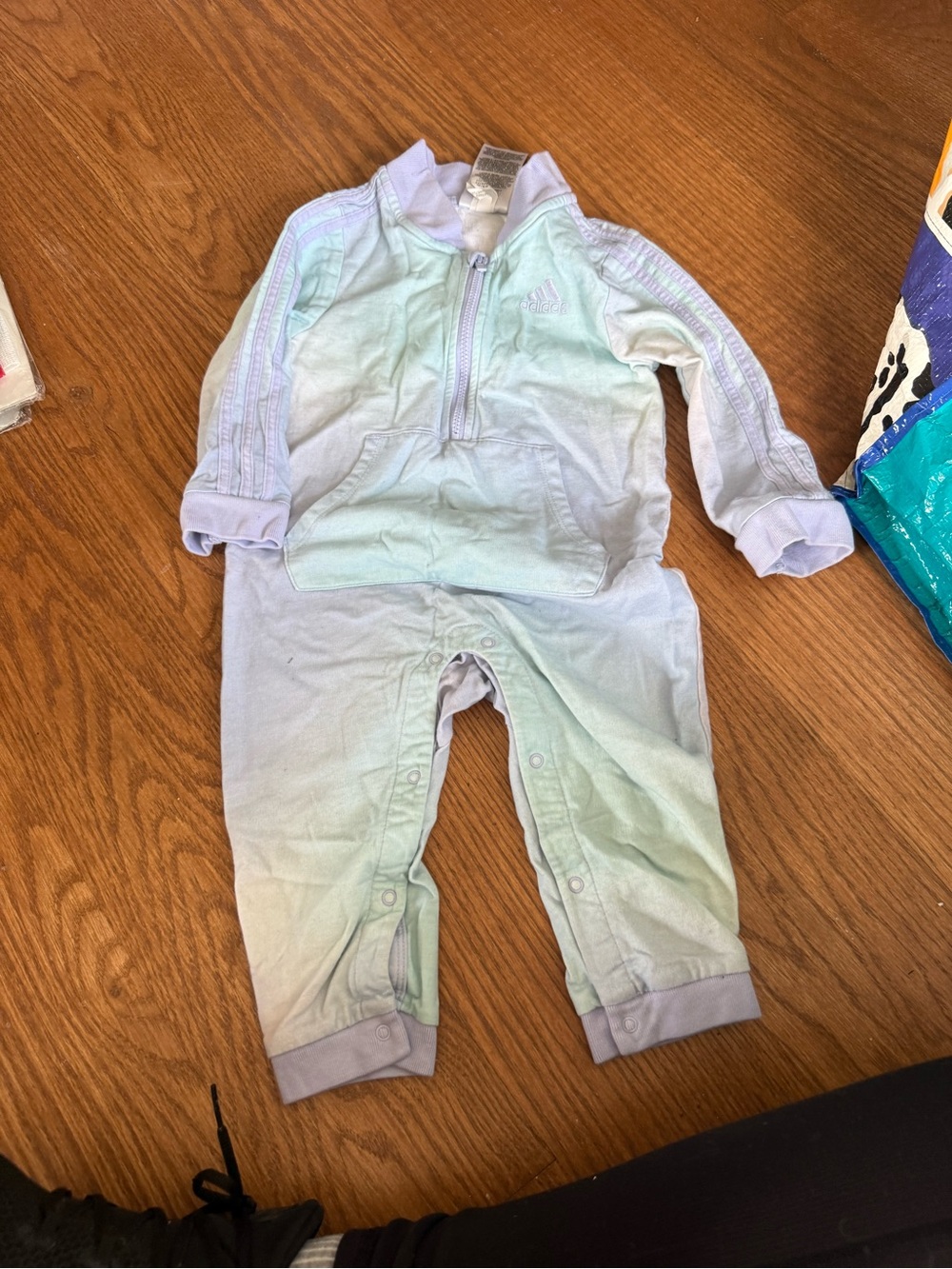 adidas Baby tie dye effect zip up onesie tracksuit size 18m